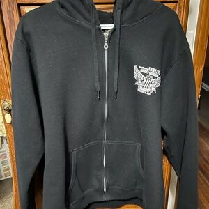 Harley-Davidson Black Zip-Up Jacket with Orange Logo